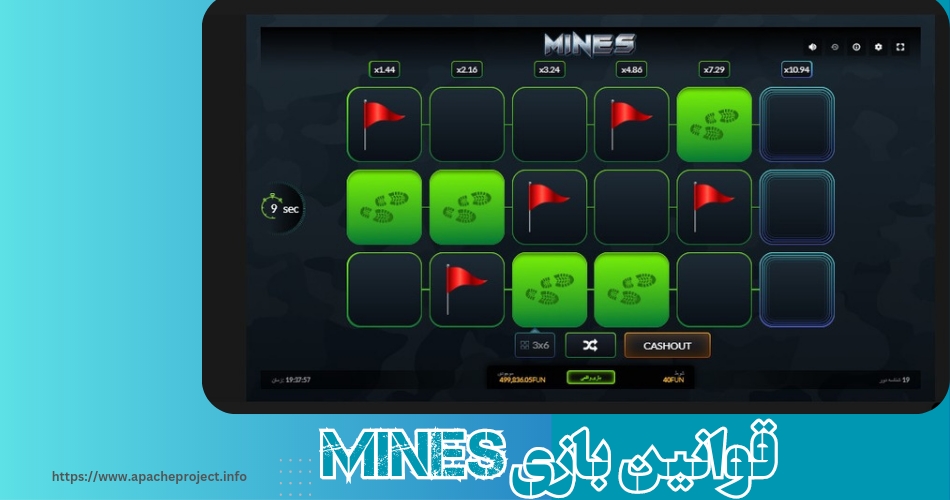 قوانین بازی Mines